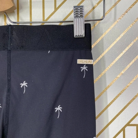 Alala Base Tight Leggings‎ Palm Tree Print Embroidered Stretch Black Size XS - Picture 7 of 11